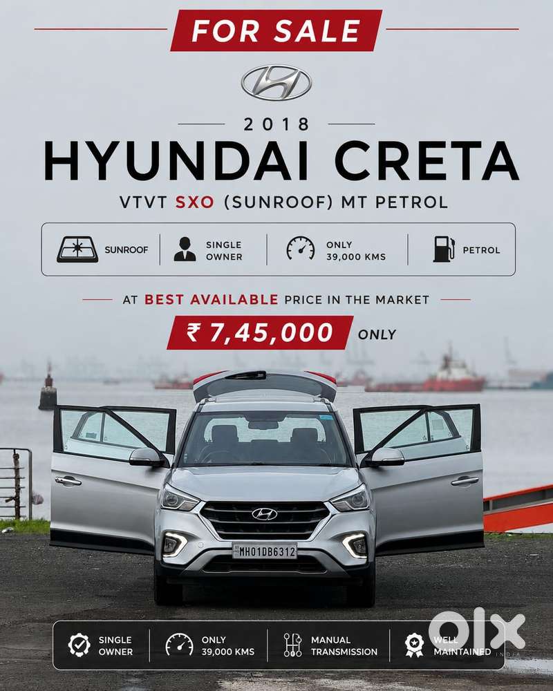 Hyundai Creta 1.6 Sx (o) Vtvt, 2018, Petrol