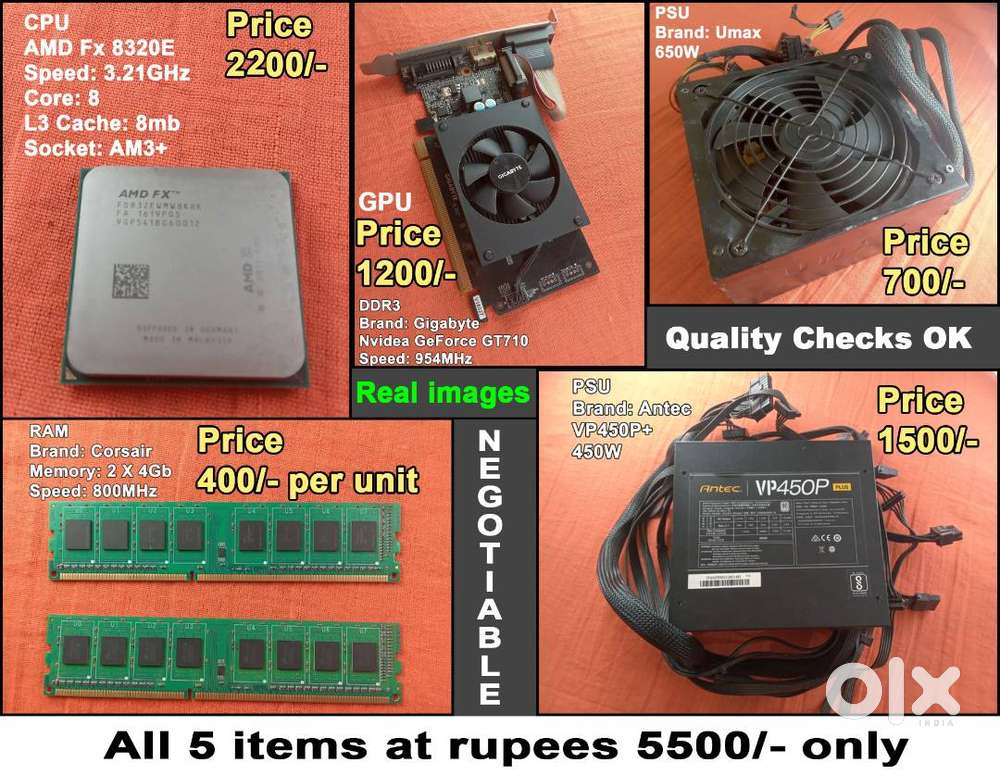 CPU, GPU, PSU, SMPS, RAM