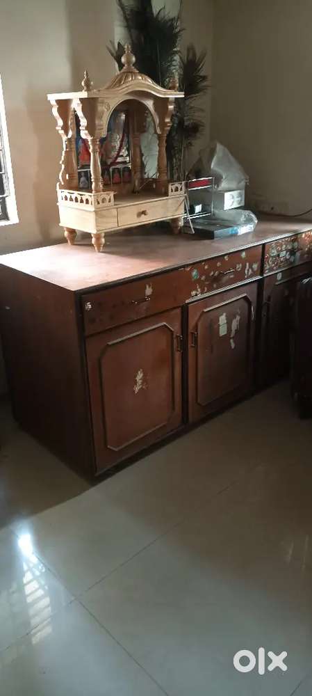 Table with cupboard and drawer