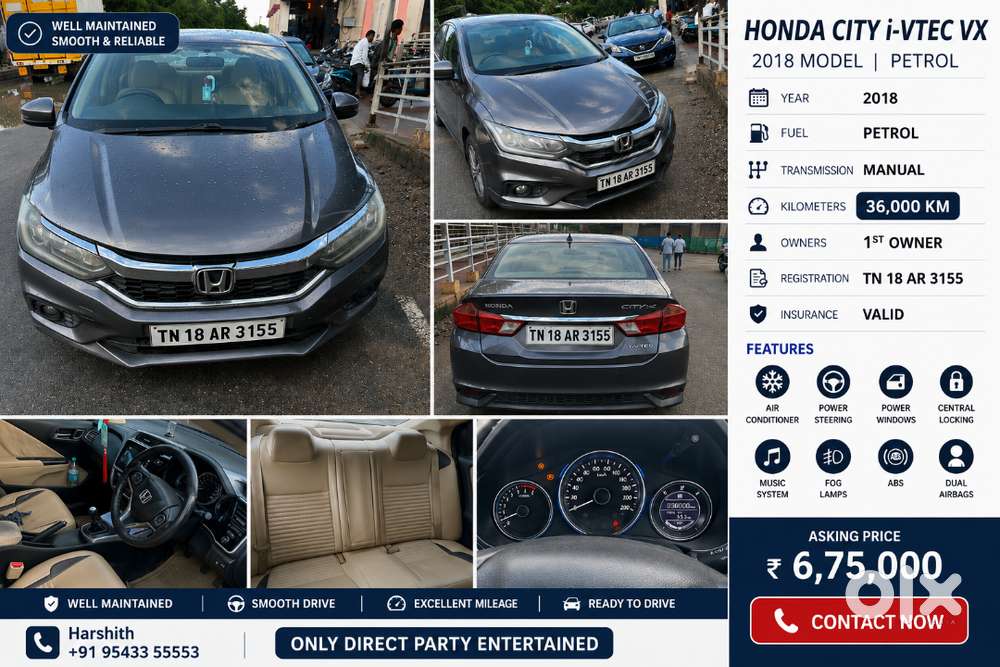 2018 Honda City Vx Mt  Single Owner  Low Km  Ready To Drive