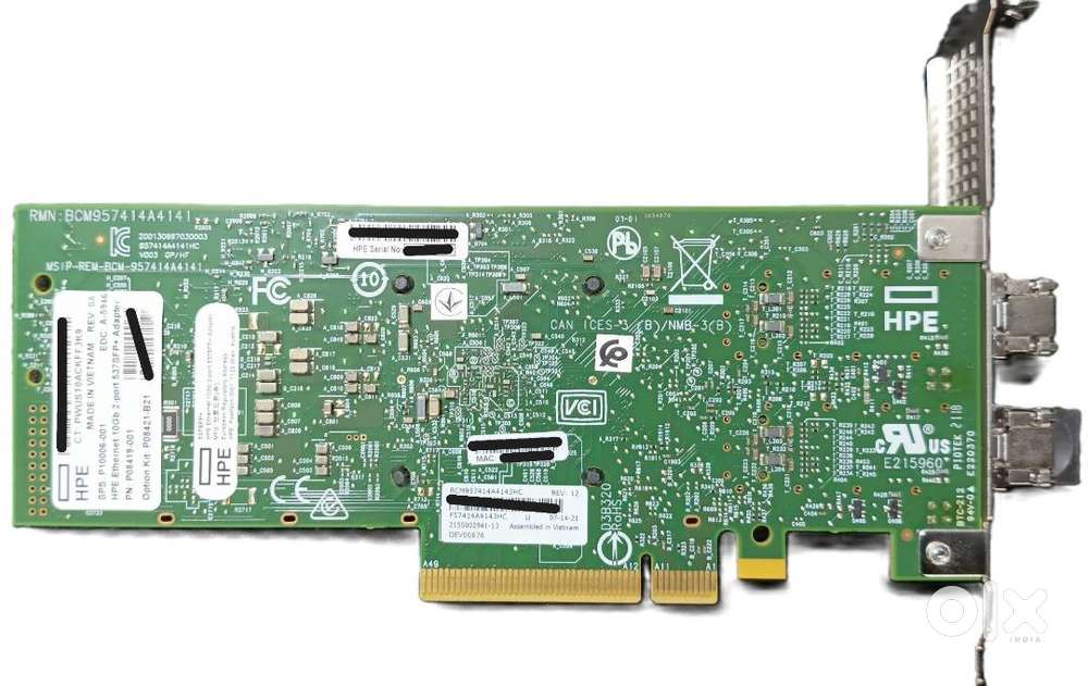 HPE 10GbE Dual Port Network Card 537SFP+ with 10G SR SFP+ Transceivers