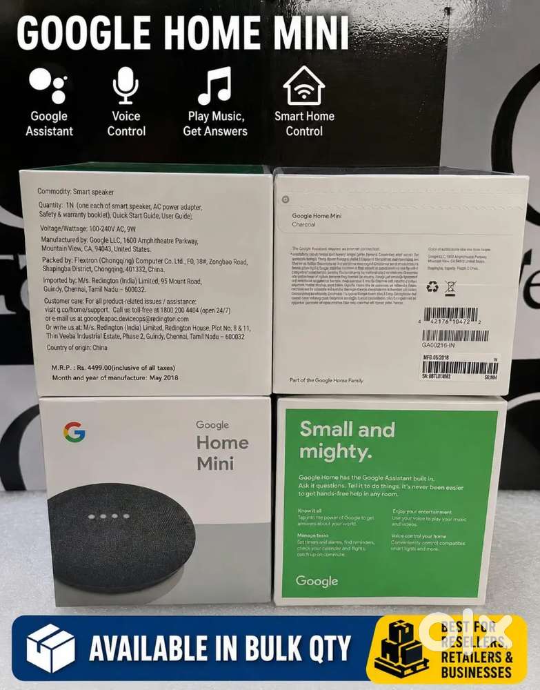 Smart speaker Google home mini available