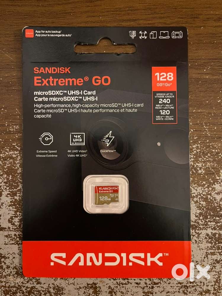 Boxed Brand New SanDisk Extreme GO 128GB microSDXC UHS-I Memory Card