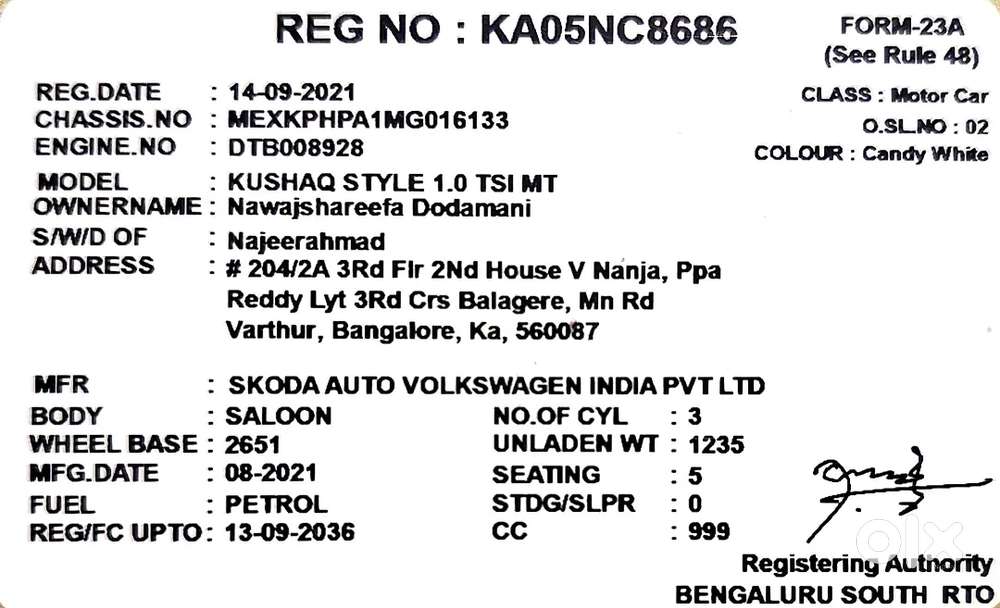 Skoda Kushaq 2021 Petrol 67150 Km Driven