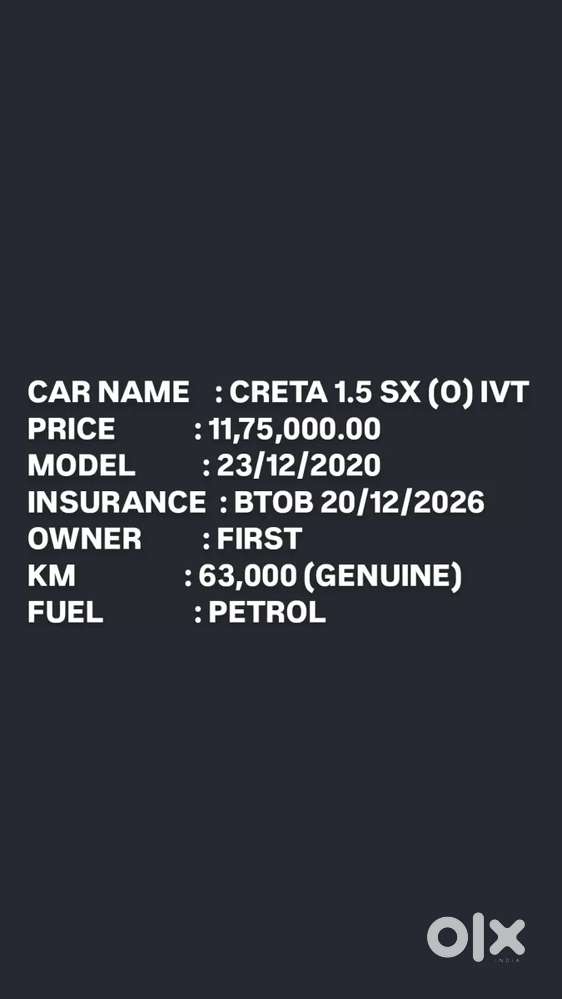 Hyundai Creta Sx (o) 1.5 Petrol Cvt, 2020, Petrol