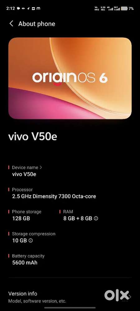 Vivo v50e exchange pixel disply changed