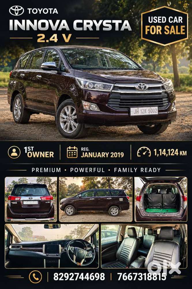 Toyota Innova Crysta 2.4 Vx Mt, 2019, Diesel