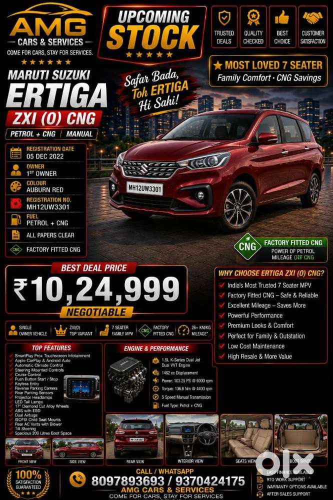 Maruti Suzuki Ertiga Zxi (o) Cng [ ], 2022, Cng & Hybrids