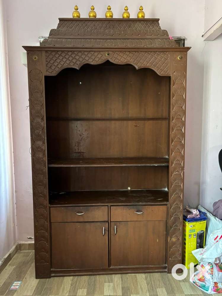 Teak wood pooja cupboard