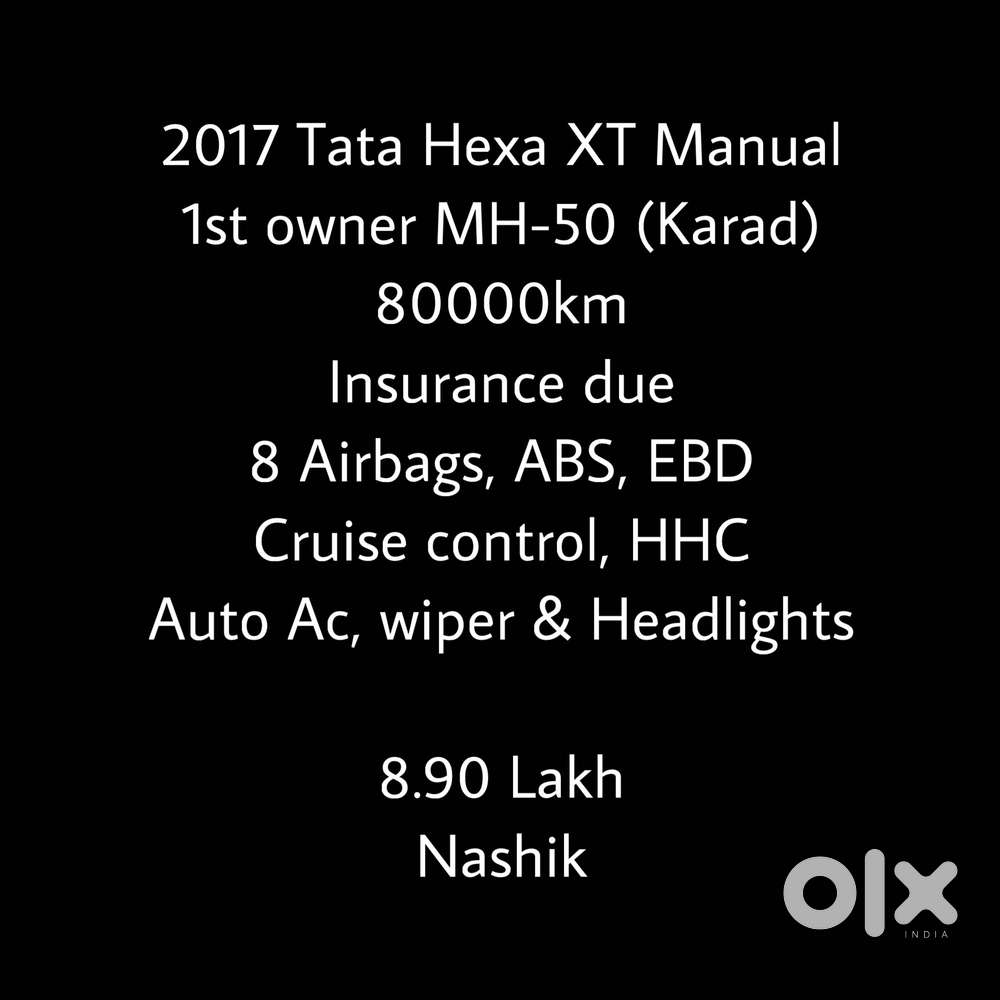 Tata Hexa 2.2 Xt 4x2 7 Str, 2017, Diesel