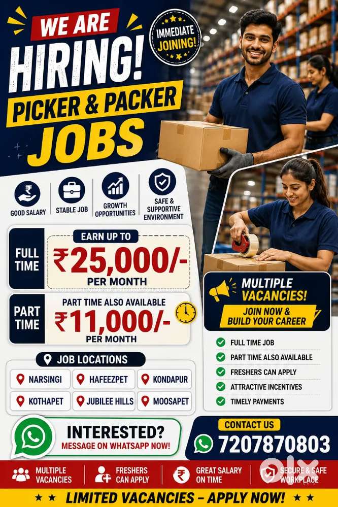 We are hiring free jobs join now at location Gachibowli
