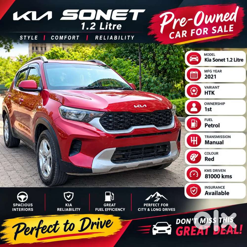 Kia Sonet 1.2 Htk, 2021, Petrol