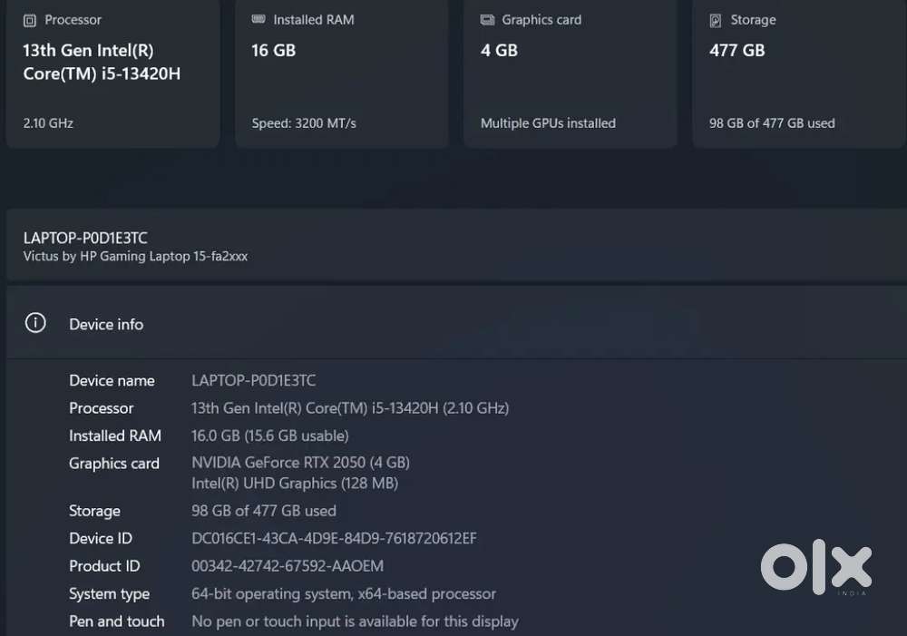 Hp victus gaming laptop
