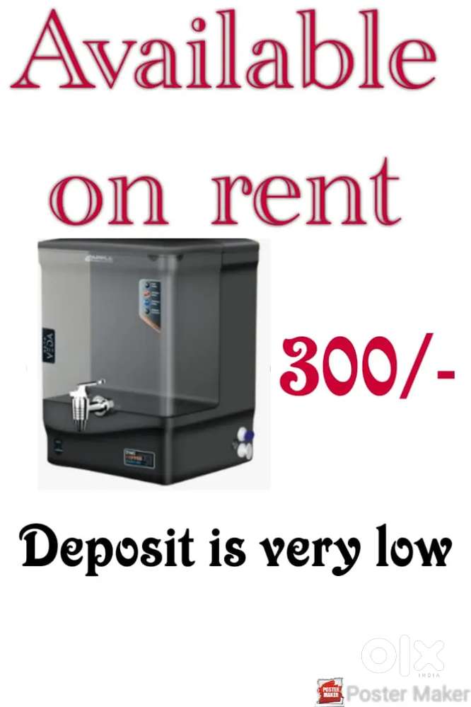 Water purifier available on rent