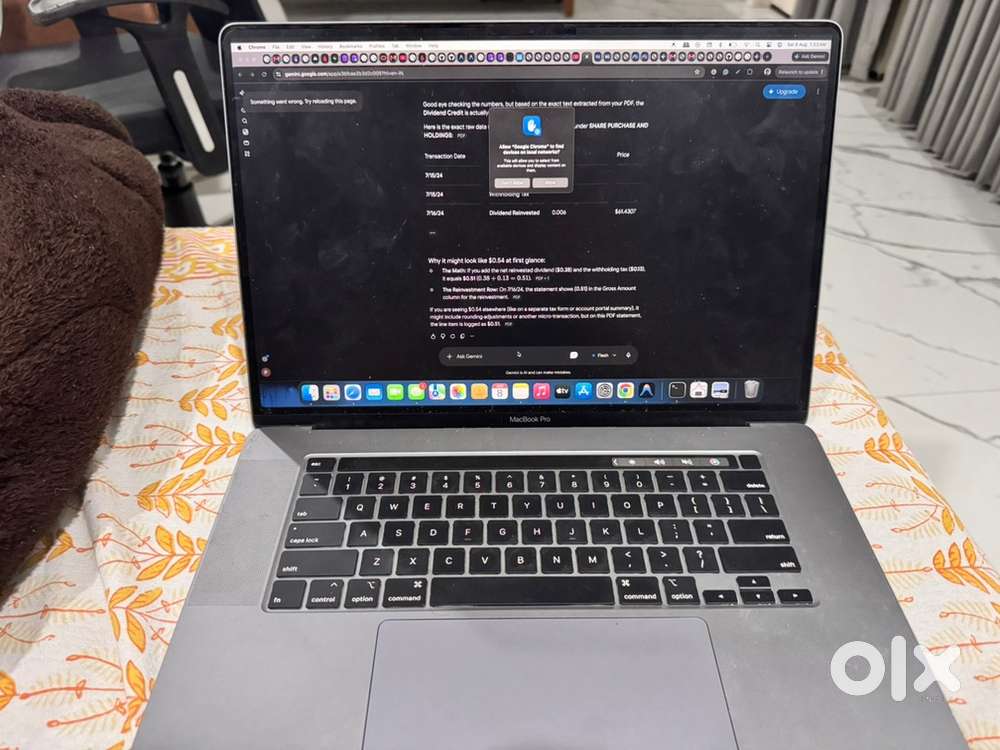 Macbook pro 16 inch. Core I7, 512gb ssd