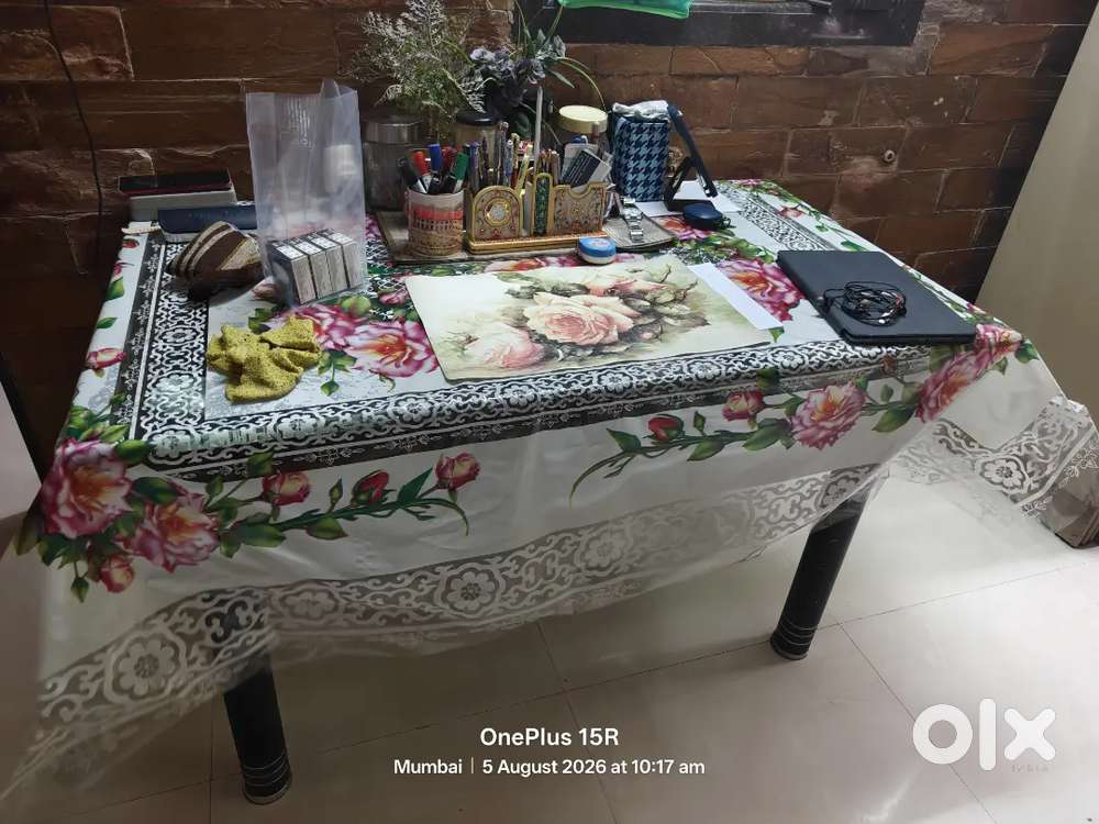 4-Seater Glass-Top Dining Table &ndash; For Sale