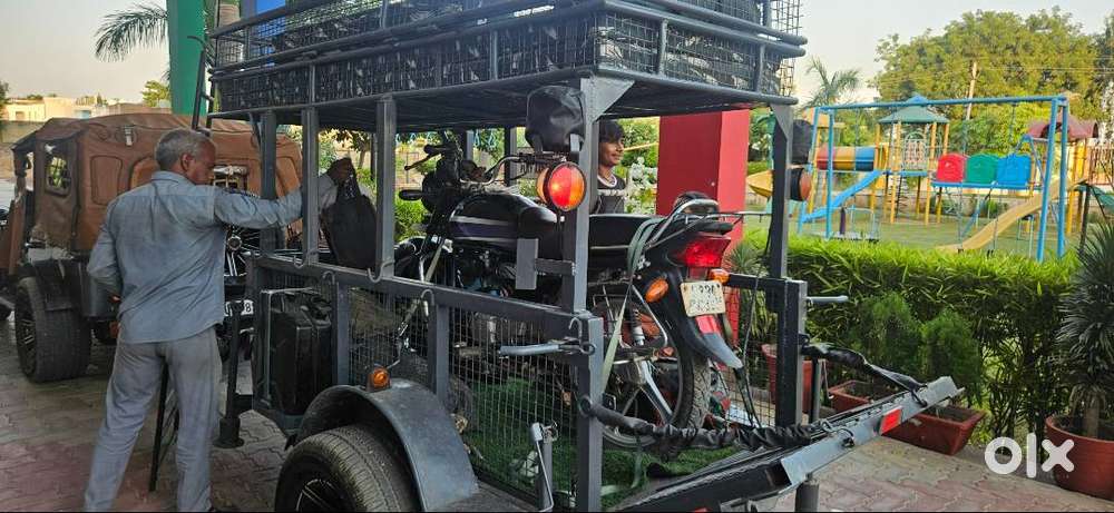 Modified Jeep And Trailer