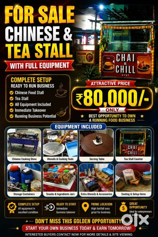 FOR SALE
CHINESE & TEA STALLS
