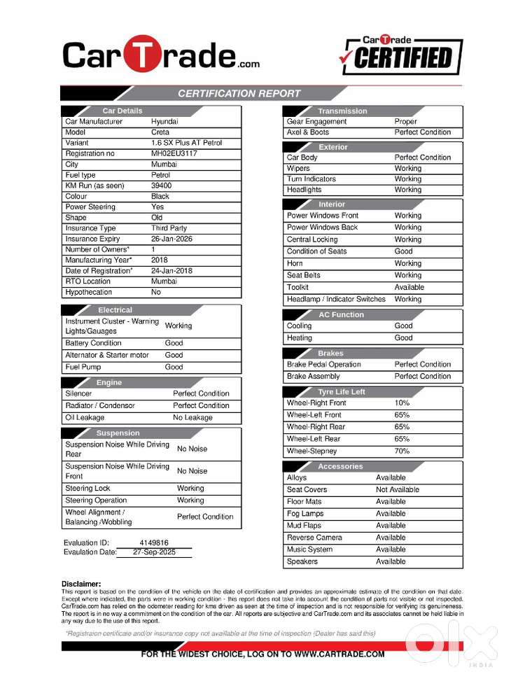 Hyundai Creta 1.6 Vtvt At Sx Plus, 2018, Petrol