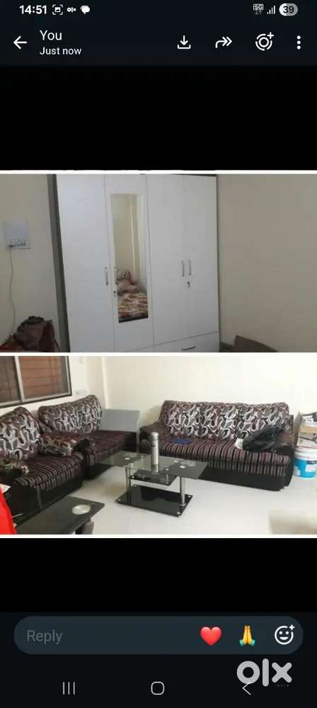 Semifurnished flat with good ventilation