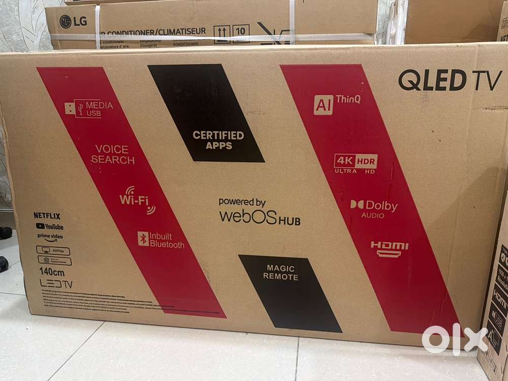 Qled tv 4k 55inch wifi enable metal body with 1 year warranty sealpack