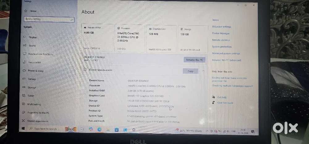 Dell vostro good condition battery changeable