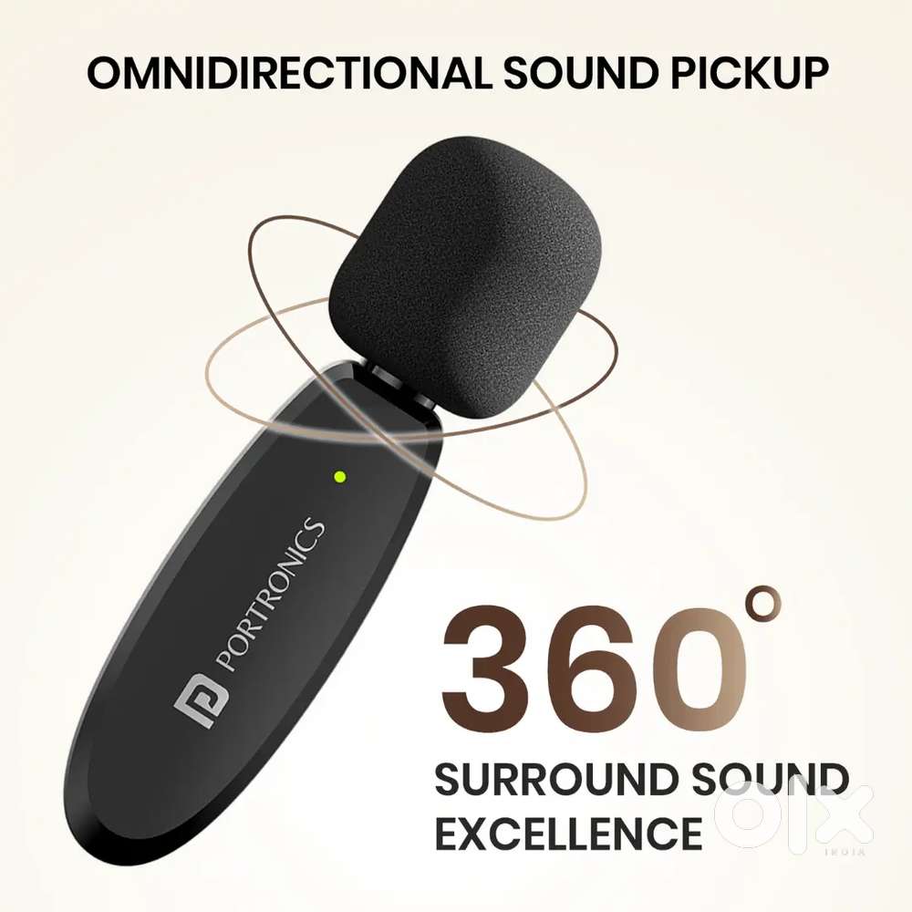 Portronics Dash 7 Ai Omnidirectional Type C Wireless Microphone, Ai En
