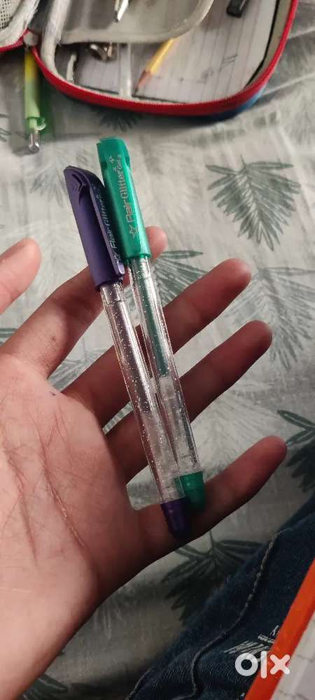 Pens and glitter