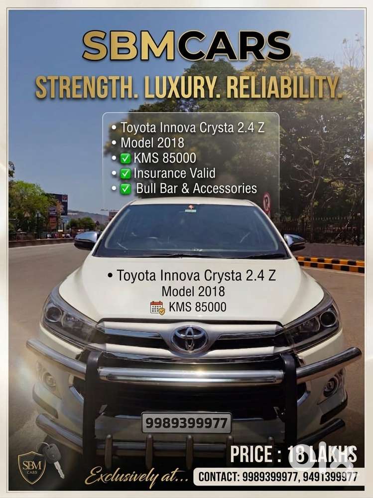 Toyota Innova Crysta 2.4 Z 7 Str, 2018, Diesel
