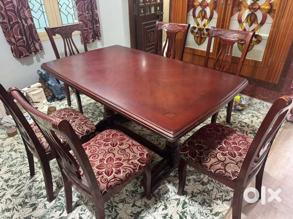 Wooden Dining Table with 6 Chairs