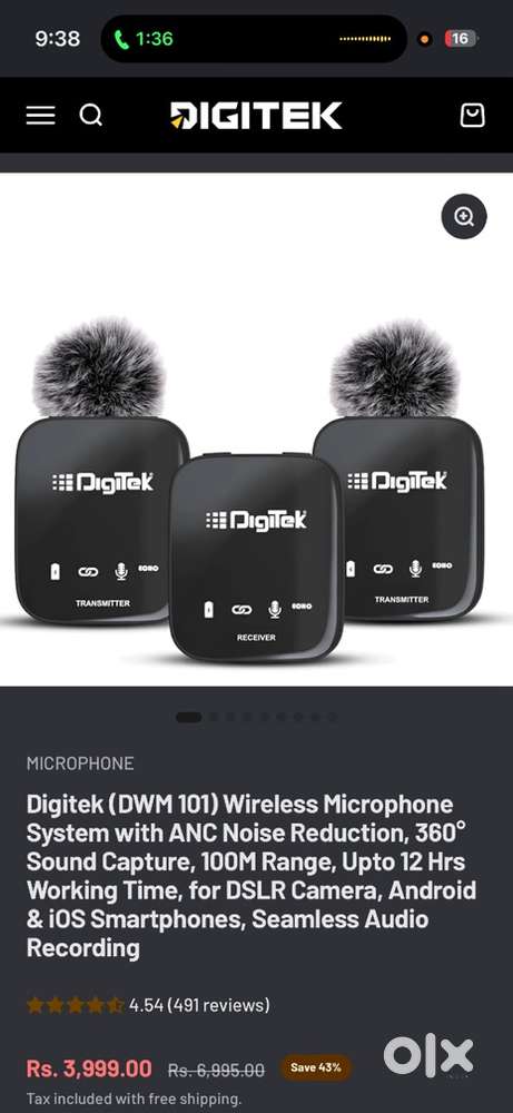 Digitek mic (DMW 101  wireless microphone )