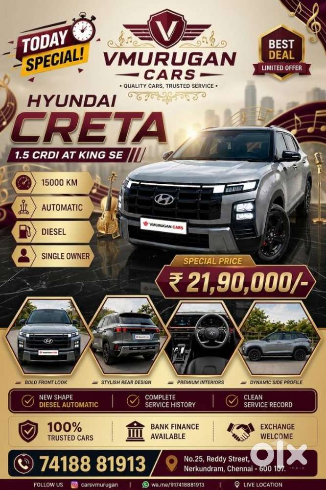 Hyundai Creta 1.5 Crdi At S(o), 2025, Diesel