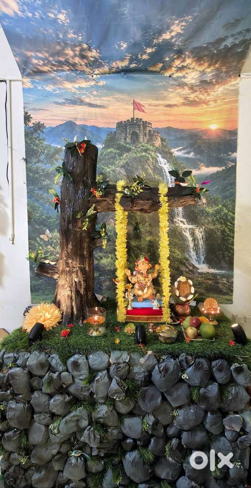 Ganpati Decoration Setup