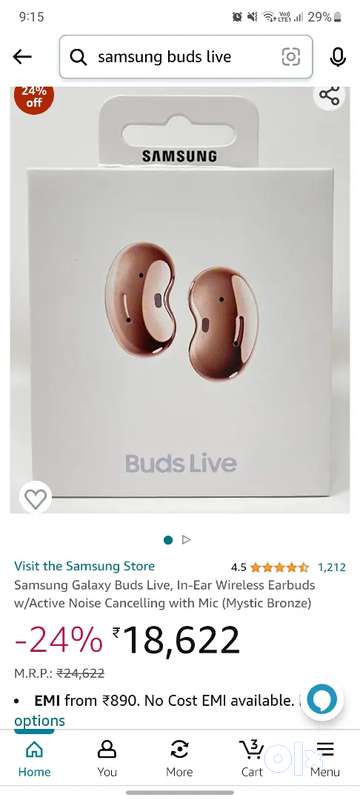 Samsung Galaxy Buds Live Bluetooth Truly Wireless Mobile Phones