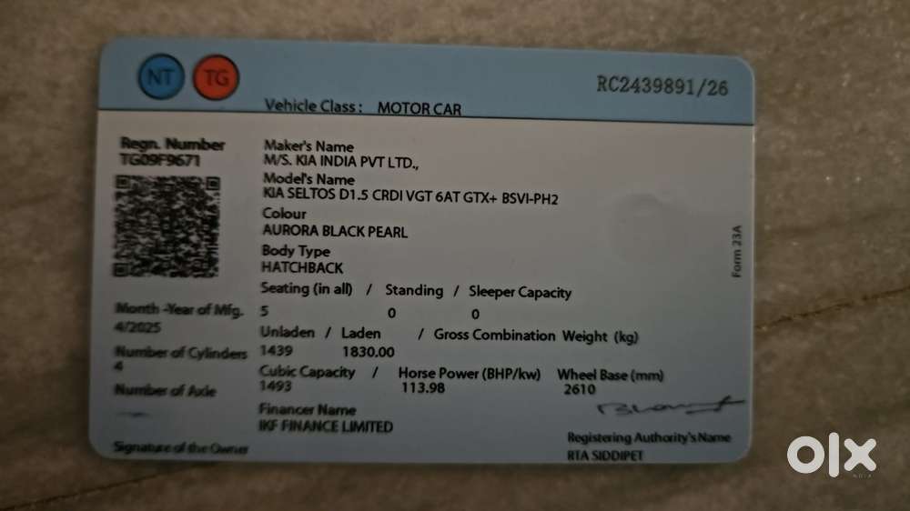 Kia Seltos Gtx Plus At D, 2025, Diesel