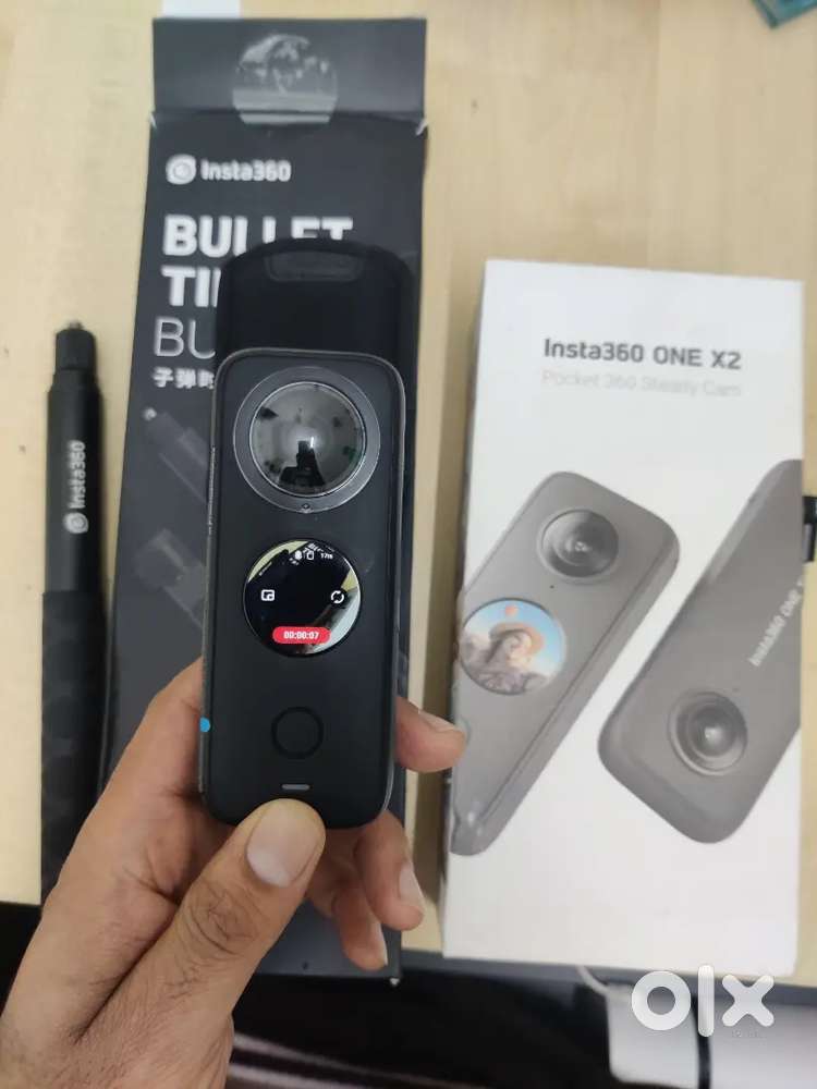 Insta 360x2 action camera with Invisible stick Cameras Lenses
