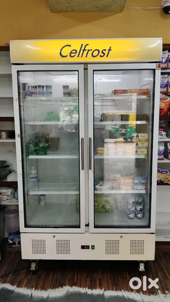 Celfrost dubble door glass fridge