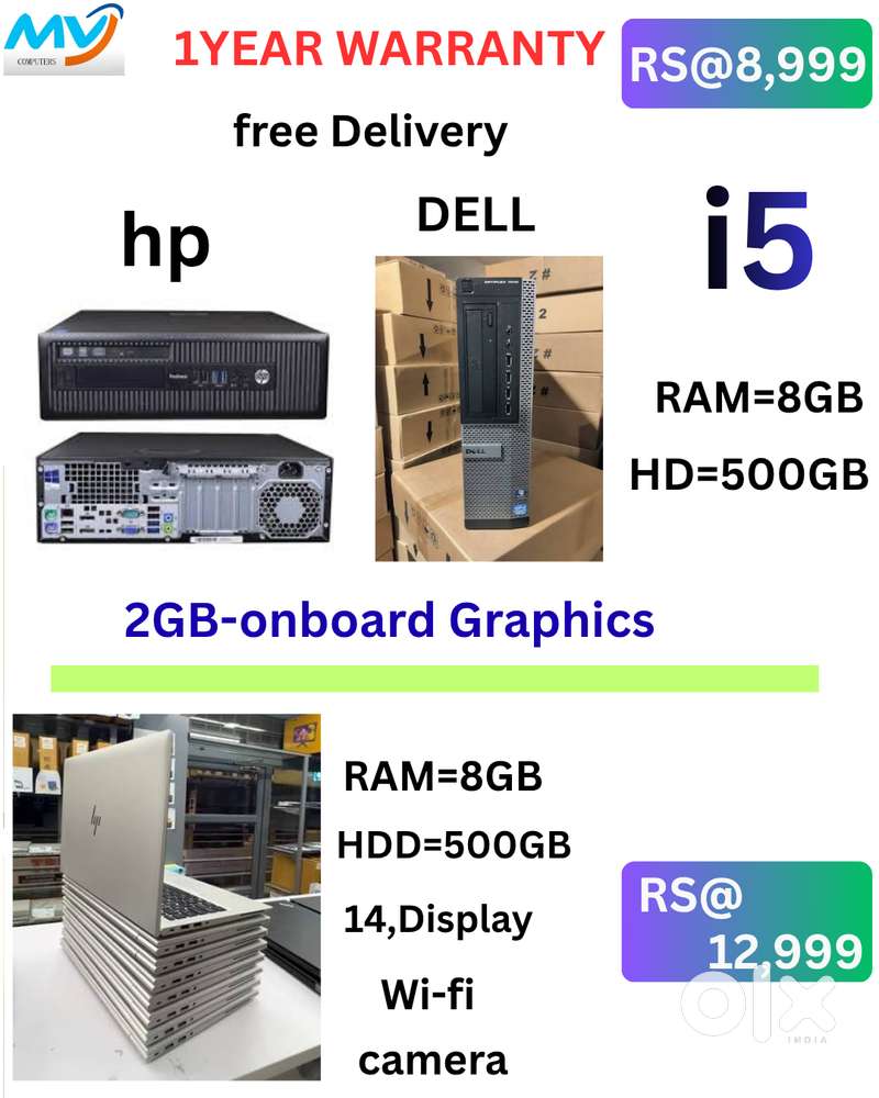 i5 CPU hp available desktop HP for daily basic software.