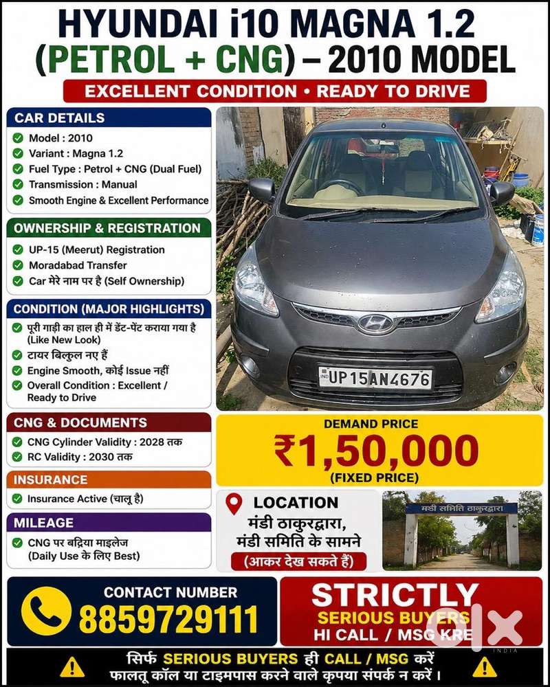 Hyundai I10 2010 Cng & Hybrids Well Maintained