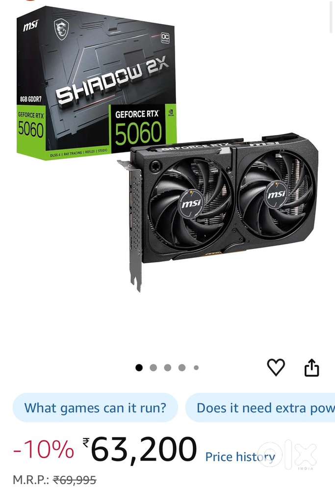 MSI GeForce RTX 5060 Shadow 2X OC 8GB - Like New, Under Warranty