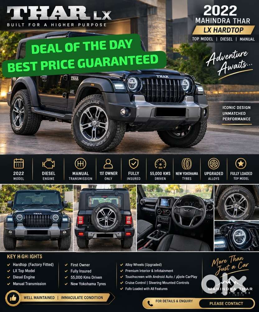Mahindra Thar Lx D At 4wd Ht, 2022, Diesel