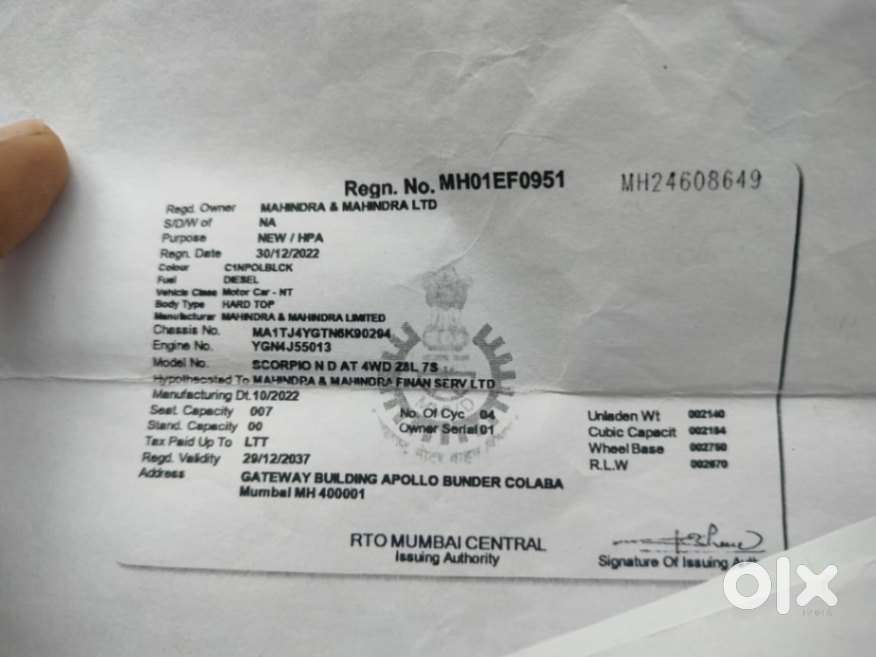 Mahindra Scorpio N Z8 L Diesel At 4wd 7 Str, 2022, Diesel