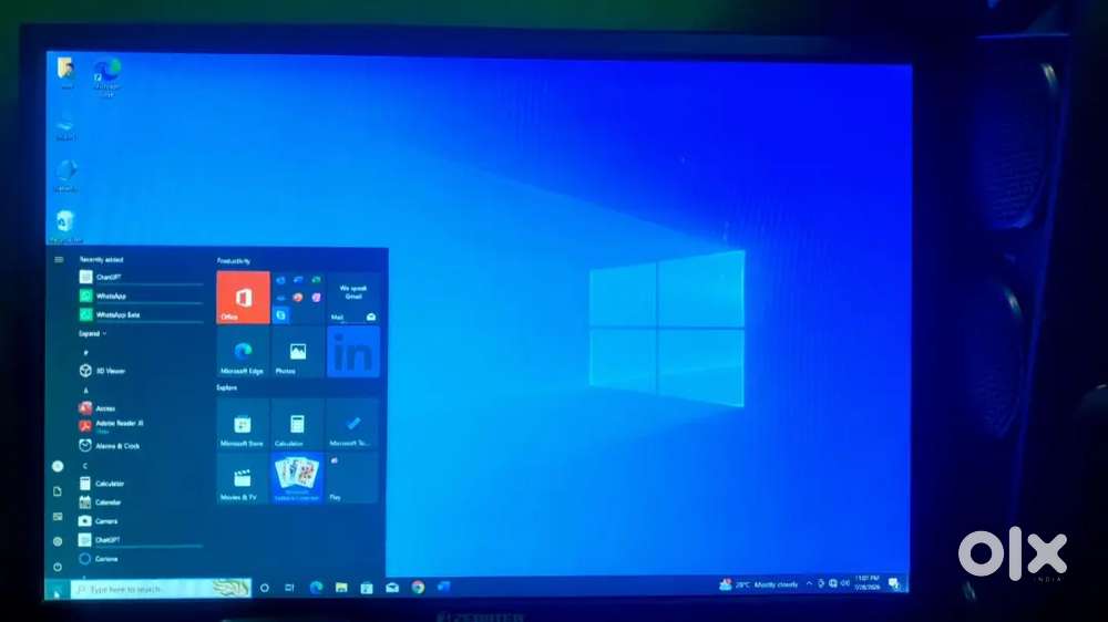 Full computer setup with printer
