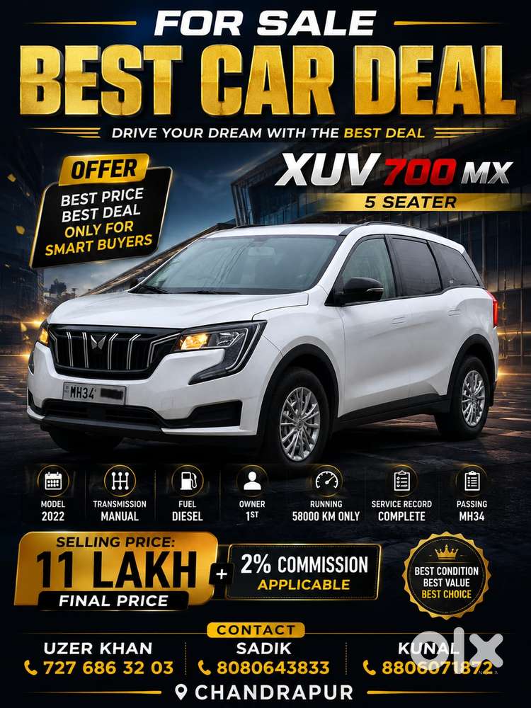 Mahindra Xuv700 2.2 Mx Diesel Mt 5 Str, 2022, Diesel