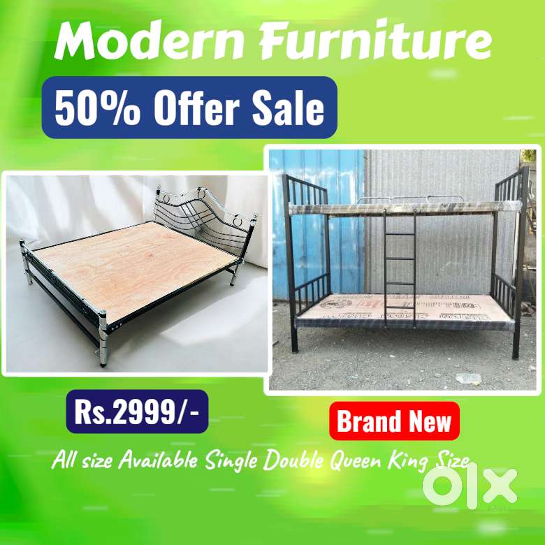 Steel cot Bunker Bed Single and Double sale Bunk Bed Queen Size