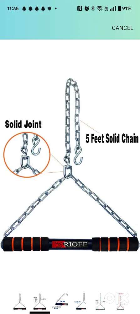 Height increase bar pull up chain with rod Gym Fitness