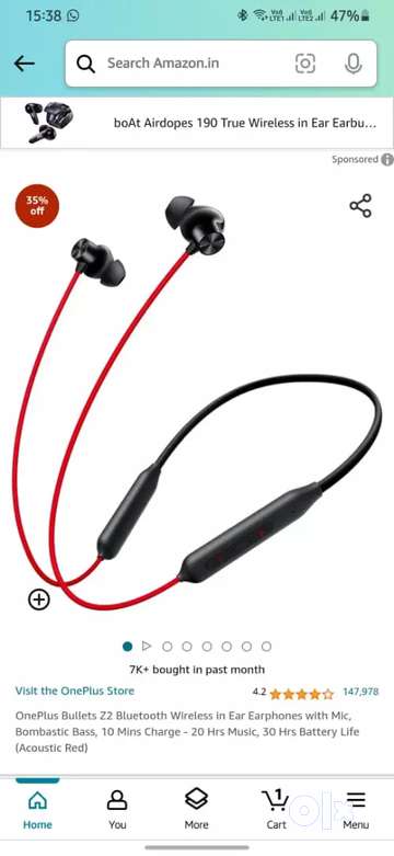 Oneplus wireless neckband bluetooth without bill box Accessories