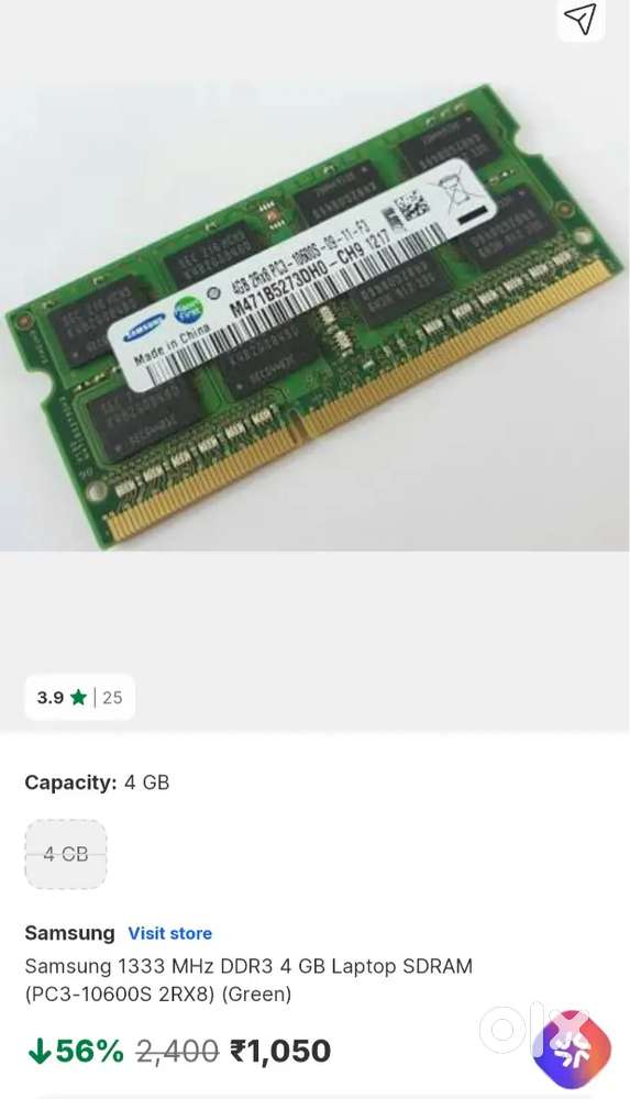 Samsung DDR3 4GB RAM