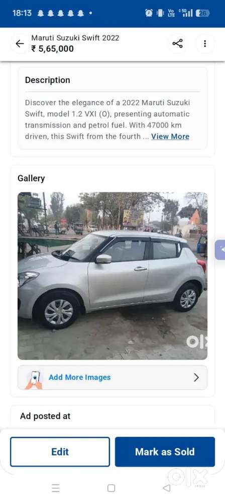 Maruti Swift Vxi 2022
