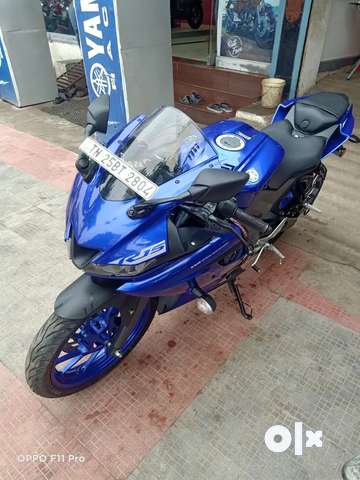 Yamaha R15 V3 model bike. Blue colour. For more detail WP